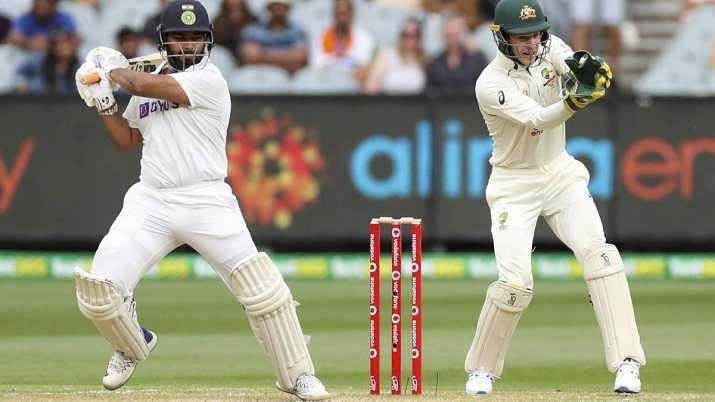 Rishabh Pant playing an aggressive knock. Photo source: India TV news